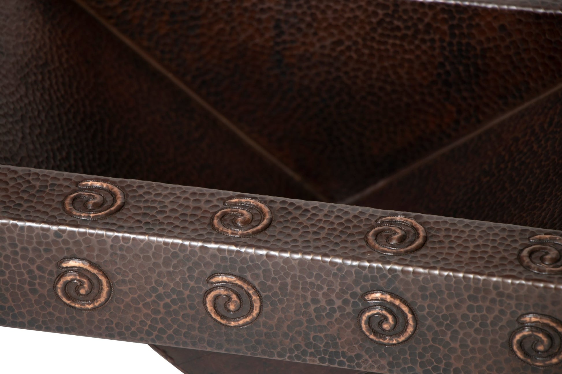 17" Rectangular Apron Inclined Bottom Hammered Copper Bathroom Sink - Nest and Nook