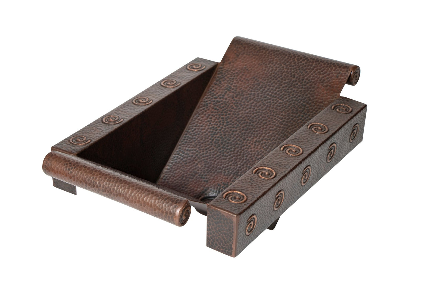 17" Rectangular Apron Inclined Bottom Hammered Copper Bathroom Sink - Nest and Nook