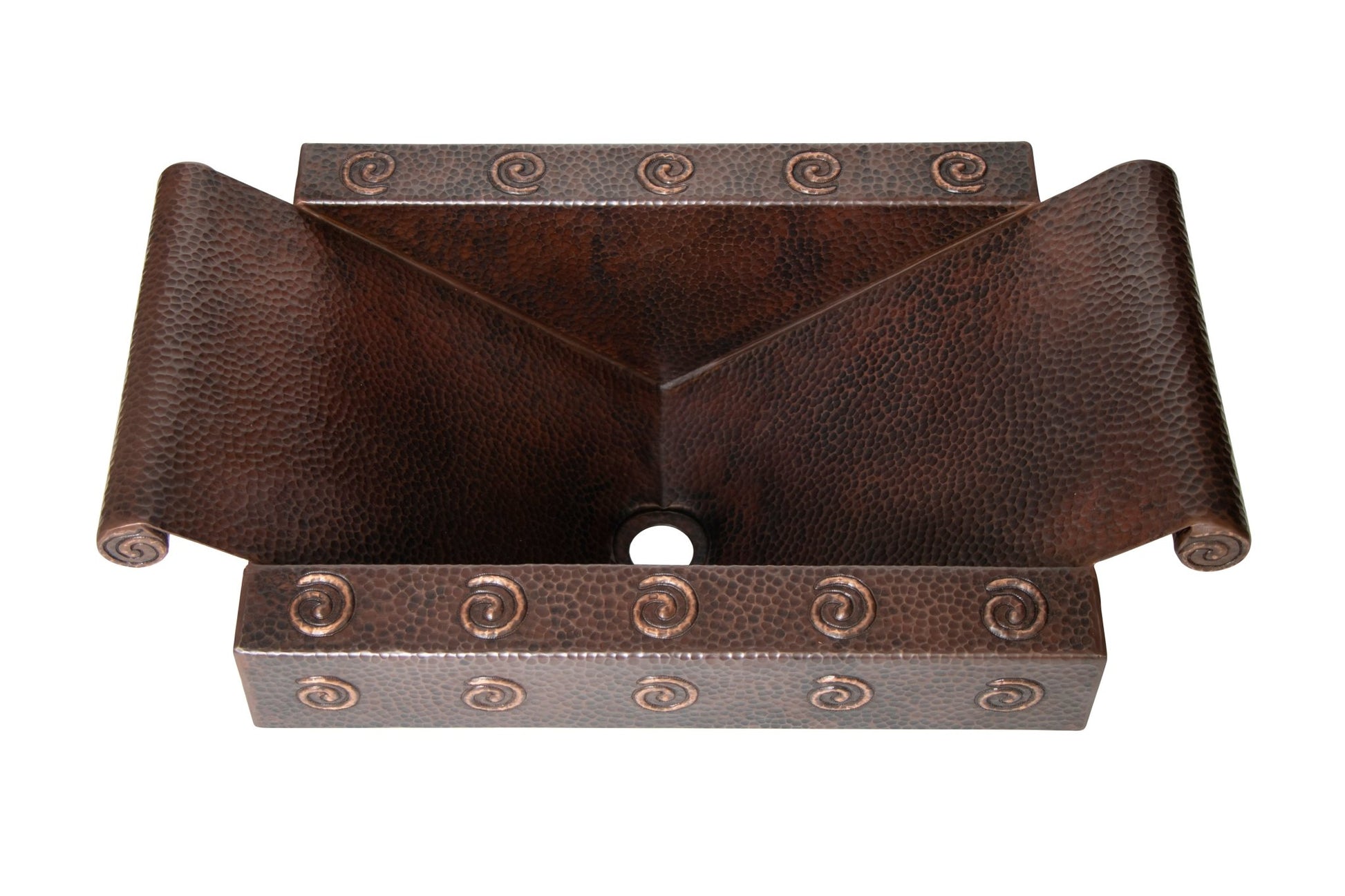 17" Rectangular Apron Inclined Bottom Hammered Copper Bathroom Sink - Nest and Nook