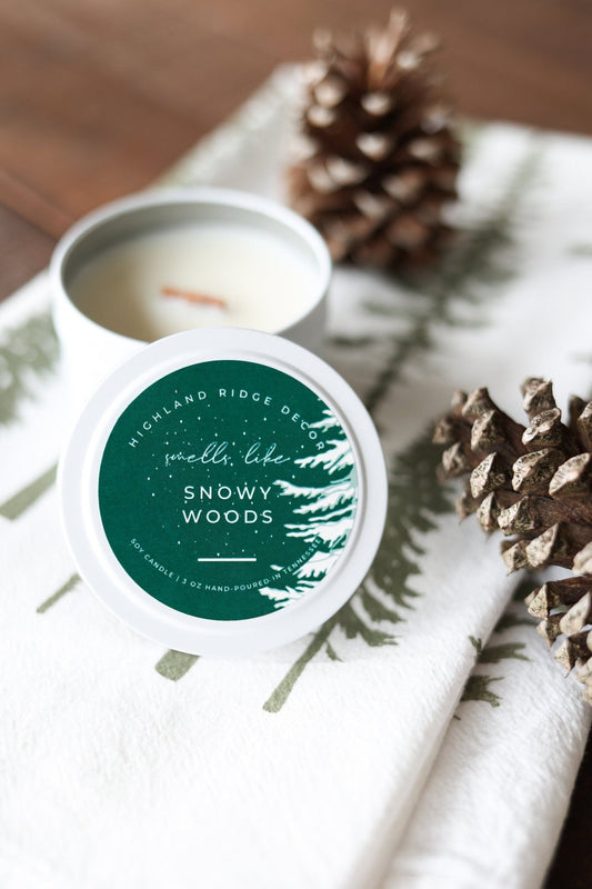 "Snowy Woods" Candle Tin - Nest and Nook